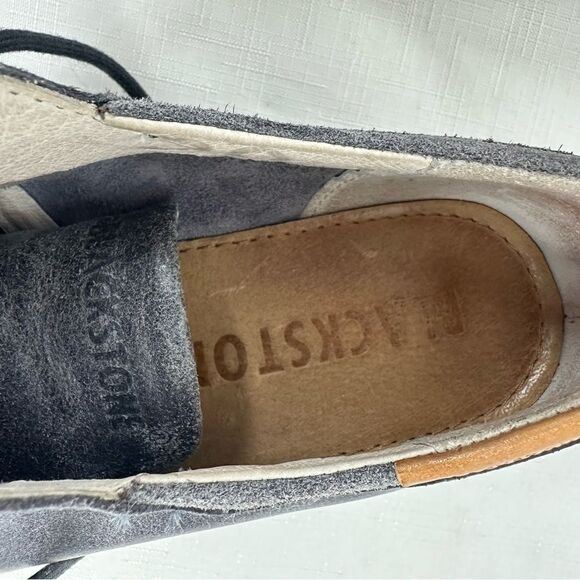Blackstone size 39 / 9 Periscope Gray Leather Lace Up Sneakers - Picture 13 of 15